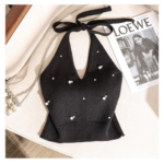 Pearly Tie- Up Halter Neck Top - Image 5