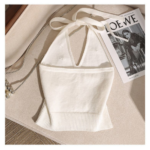 Pearly Tie- Up Halter Neck Top - Image 4