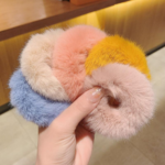 Soft Furry Hair Scrunchie - Set of 7