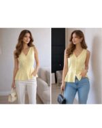 Butter Yellow Vest Top - Image 4