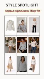 Stripped Asymmetrical Wrap Shirt - Image 9