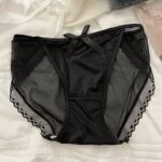 Satin Bow Lace Mesh Panties - Image 2