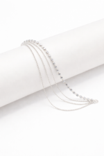 Silver Multi-Layer Diamond Anklet - Image 3