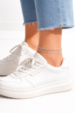 Silver Multi-Layer Diamond Anklet - Image 4