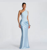 Aqua Muse Drape Gown