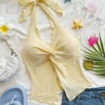 Butter Yellow Tie- Up Top