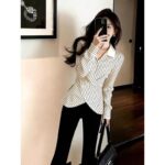 Ivory Stripped Wrap Shirt - Image 4