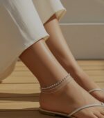 Silver Multi-Layer Diamond Anklet - Image 5