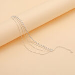 Silver Multi-Layer Diamond Anklet