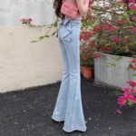 Bow Ribbon Flare Jeans - Image 2