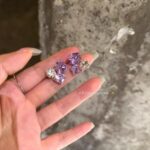 Lavender Crystal Statement Earring - Image 4