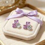 Lavender Crystal Statement Earring - Image 3