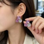 Lavender Crystal Statement Earring - Image 6