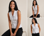 Timeless Stripped Collar Top - Image 3