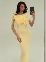 Draped Cape Maxi Dress - Image 2
