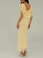 Draped Cape Maxi Dress - Image 4