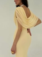 Draped Cape Maxi Dress - Image 5
